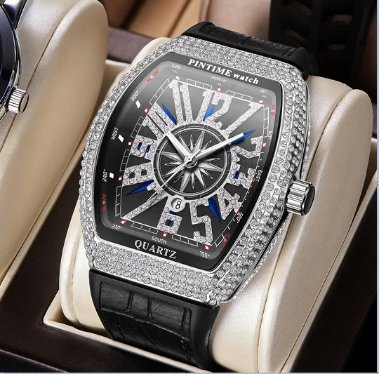Luxury Men's Crystal Watch.