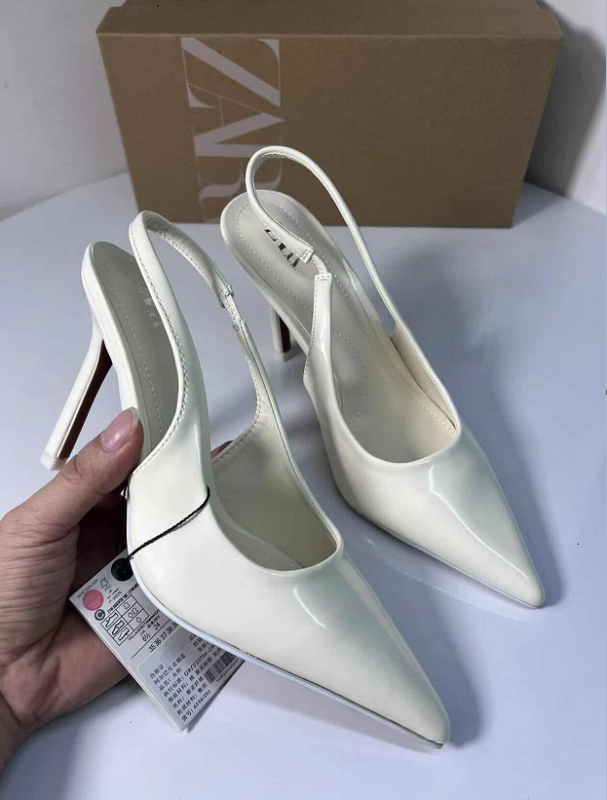 Zara faux patent high heel